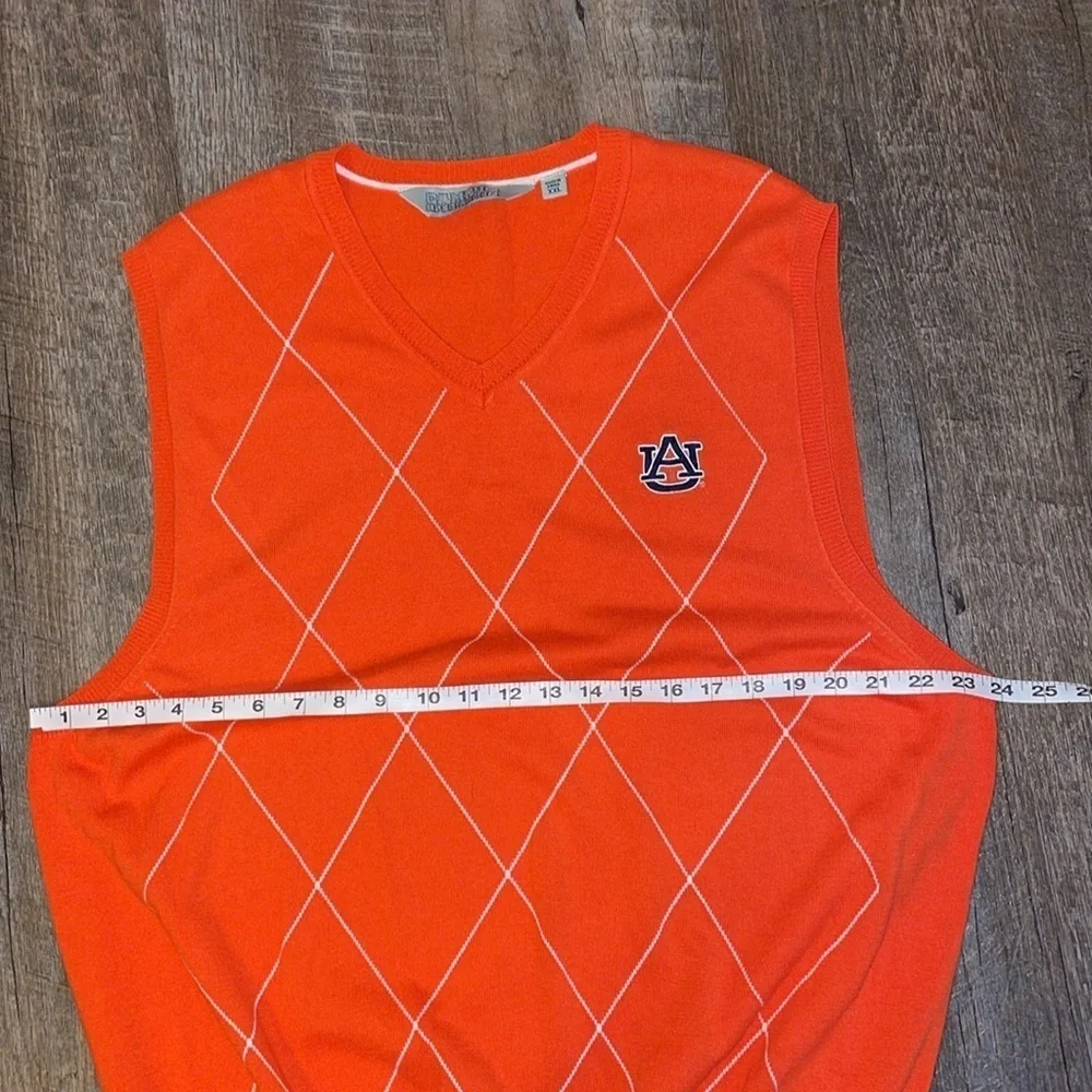 Campus Specialties Auburn University Orange White Argyle Knit Sweater Vest XXL